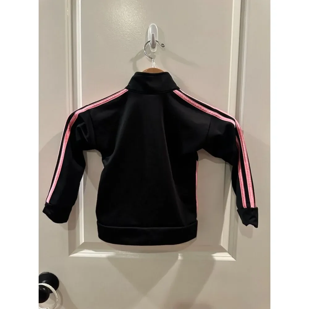Adidas Classic Track Girl Jacket with Pink Stripes Size 3T